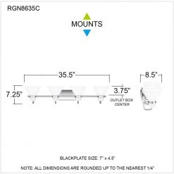 Regency 35.5 in. 4-Light Polished Chrome Vanity Light by Quoizel -Quoizel Sales polished chrome quoizel vanity lighting rgn8635c 66 1000