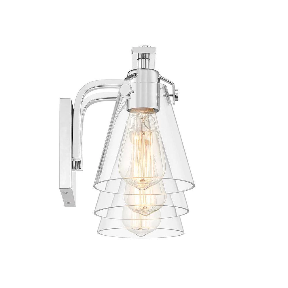 Sabine 3-Light Polished Chrome Vanity Light by Quoizel 6 Sabine 3-Light Polished Chrome Vanity Light by Quoizel - Image 4