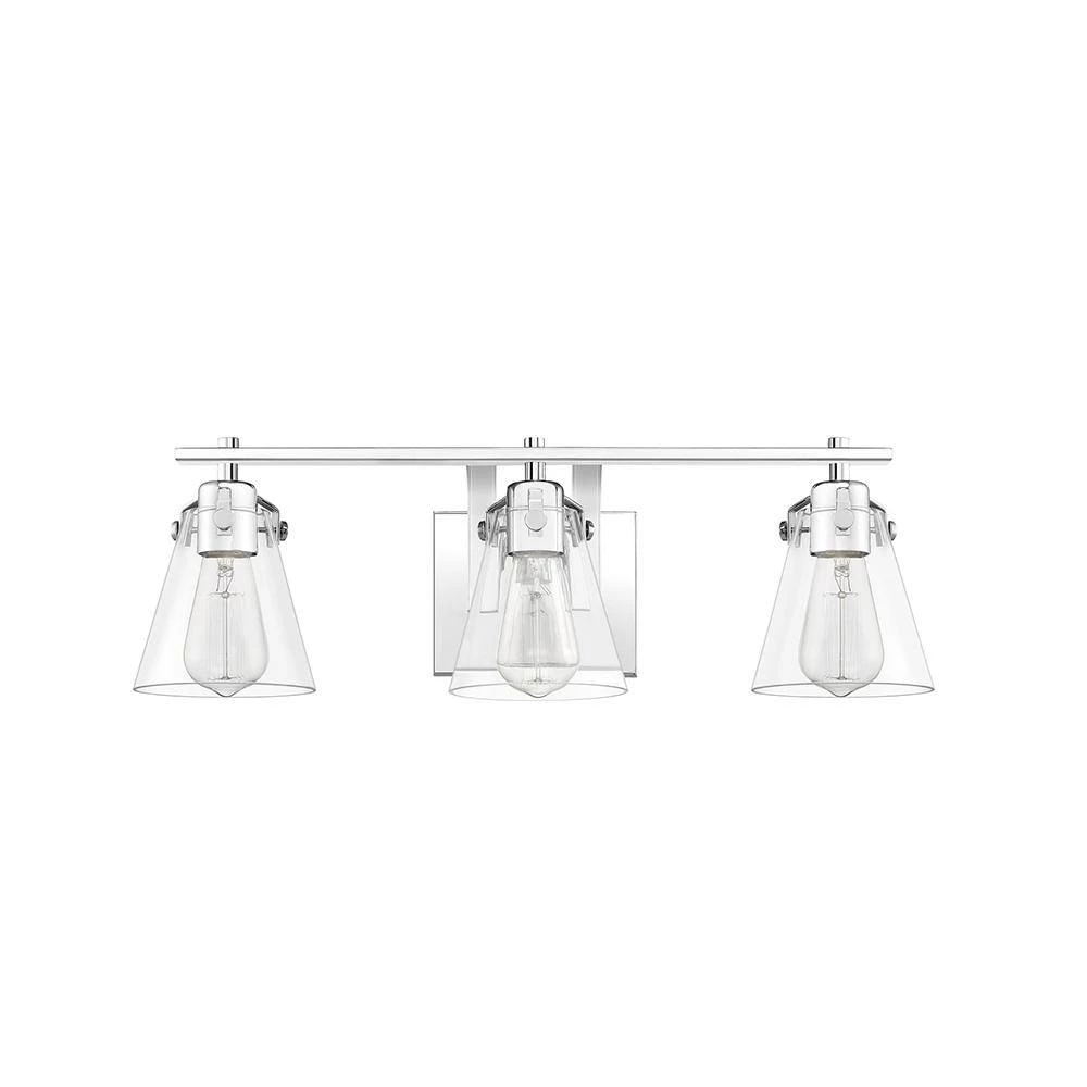 Sabine 3-Light Polished Chrome Vanity Light by Quoizel 5 Sabine 3-Light Polished Chrome Vanity Light by Quoizel - Image 3