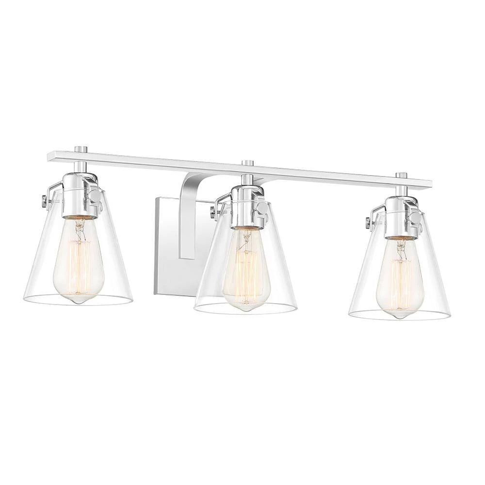 Sabine 3-Light Polished Chrome Vanity Light by Quoizel 4 Sabine 3-Light Polished Chrome Vanity Light by Quoizel - Image 2