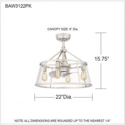 Barlow 22 in. 4-Light Polished Nickel Ceiling Fan with Light by Quoizel -Quoizel Sales polished nickel quoizel ceiling fans with lights baw3122pk fa 1000