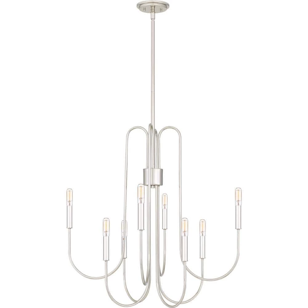 Cabry 8-Light Polished Nickel Chandelier by Quoizel 7 Cabry 8-Light Polished Nickel Chandelier by Quoizel - Image 5