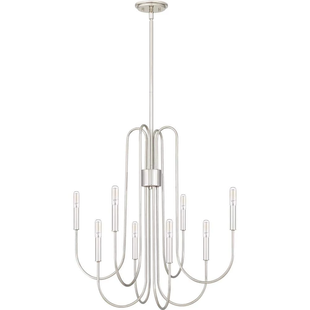 Cabry 8-Light Polished Nickel Chandelier by Quoizel 6 Cabry 8-Light Polished Nickel Chandelier by Quoizel - Image 4