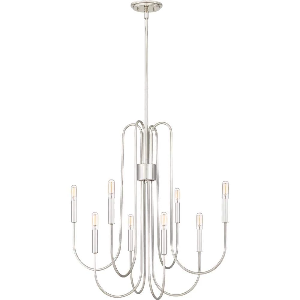 Cabry 8-Light Polished Nickel Chandelier by Quoizel 3 Cabry 8-Light Polished Nickel Chandelier by Quoizel