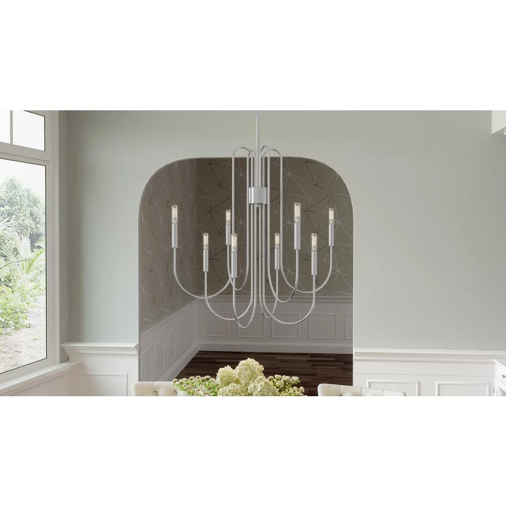 Cabry 8-Light Polished Nickel Chandelier by Quoizel 4 Cabry 8-Light Polished Nickel Chandelier by Quoizel - Image 2
