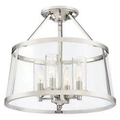 Barlow 4-Light Polished Nickel Semi-Flush Mount by Quoizel