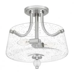 Hollister 12 in. 2-Light Polished Nickel Semi-Flush Mount by Quoizel -Quoizel Sales polished nickel quoizel flush mount lights hs1713pk 4f 1000