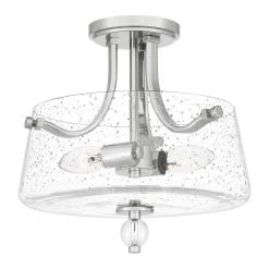Hollister 12 in. 2-Light Polished Nickel Semi-Flush Mount by Quoizel -Quoizel Sales polished nickel quoizel flush mount lights hs1713pk c3 1000