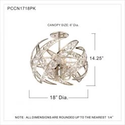 Crescent 18 in. 4-Light Polished Nickel Semi-Flush Mount by Quoizel 9 Crescent 18 in. 4-Light Polished Nickel Semi-Flush Mount by Quoizel -Quoizel Sales polished nickel quoizel flush mount lights pccn1718pk 4f 1000