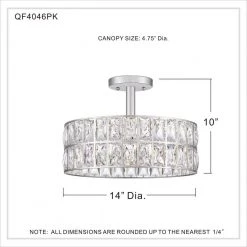 Coffman 3-Light Polished Nickel Semi-Flush Mount by Quoizel -Quoizel Sales polished nickel quoizel flush mount lights qf4046pk 44 1000