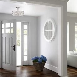 Coffman 3-Light Polished Nickel Semi-Flush Mount by Quoizel -Quoizel Sales polished nickel quoizel flush mount lights qf4046pk fa 1000