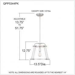 Cardiff 1-Light Polished Nickel Mini Pendant with Clear Glass by Quoizel -Quoizel Sales polished nickel quoizel pendant lights qpp5344pk 76 1000