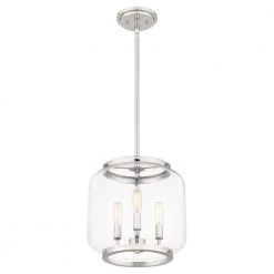Tapley 3-Light Polished Nickel Mini Pendant with Clear Glass by Quoizel 15 Tapley 3-Light Polished Nickel Mini Pendant with Clear Glass by Quoizel -Quoizel Sales polished nickel quoizel pendant lights tpy1512pk 1f 1000