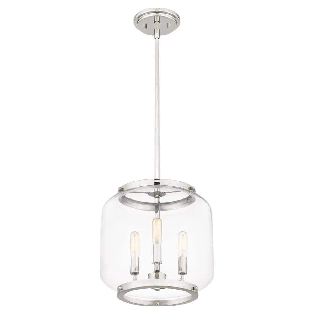 Tapley 3-Light Polished Nickel Mini Pendant with Clear Glass by Quoizel 7 Tapley 3-Light Polished Nickel Mini Pendant with Clear Glass by Quoizel - Image 5