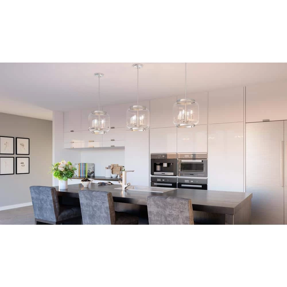 Tapley 3-Light Polished Nickel Mini Pendant with Clear Glass by Quoizel 11 Tapley 3-Light Polished Nickel Mini Pendant with Clear Glass by Quoizel - Image 9