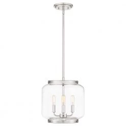 Tapley 3-Light Polished Nickel Mini Pendant with Clear Glass by Quoizel
