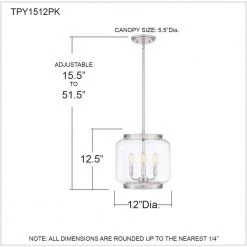 Tapley 3-Light Polished Nickel Mini Pendant with Clear Glass by Quoizel 18 Tapley 3-Light Polished Nickel Mini Pendant with Clear Glass by Quoizel -Quoizel Sales polished nickel quoizel pendant lights tpy1512pk 76 1000