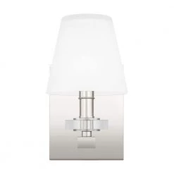 Kelsey Glen 1-Light Polished Nickel Wall Sconce by Quoizel -Quoizel Sales polished nickel quoizel vanity lighting kls8605pk 1f 1000