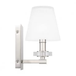 Kelsey Glen 1-Light Polished Nickel Wall Sconce by Quoizel -Quoizel Sales polished nickel quoizel vanity lighting kls8605pk 44 1000