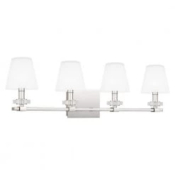 Kelsey Glen 32.25 in. 4-Light Polished Nickel Vanity Light by Quoizel -Quoizel Sales polished nickel quoizel vanity lighting kls8632pk 1f 1000