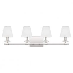 Kelsey Glen 32.25 in. 4-Light Polished Nickel Vanity Light by Quoizel -Quoizel Sales polished nickel quoizel vanity lighting kls8632pk 4f 1000