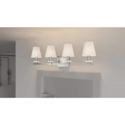 Kelsey Glen 32.25 in. 4-Light Polished Nickel Vanity Light by Quoizel -Quoizel Sales polished nickel quoizel vanity lighting kls8632pk c3 1000