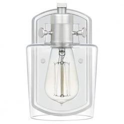 Ledger 1-Light Polished Nickel Sconce by Quoizel 9 Ledger 1-Light Polished Nickel Sconce by Quoizel -Quoizel Sales polished nickel quoizel vanity lighting ldgr8605pk 1f 1000