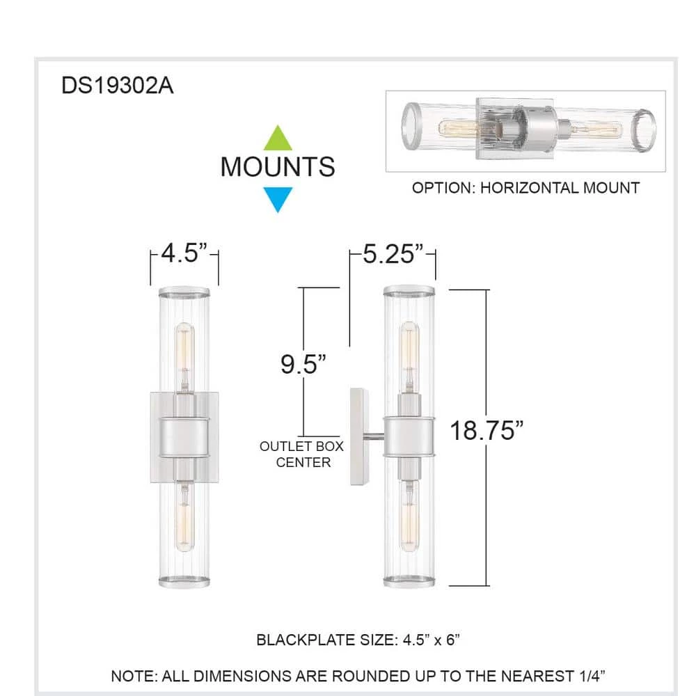 Nova 2-Light Polished Nickel Wall Sconce by Quoizel 9 Nova 2-Light Polished Nickel Wall Sconce by Quoizel - Image 7
