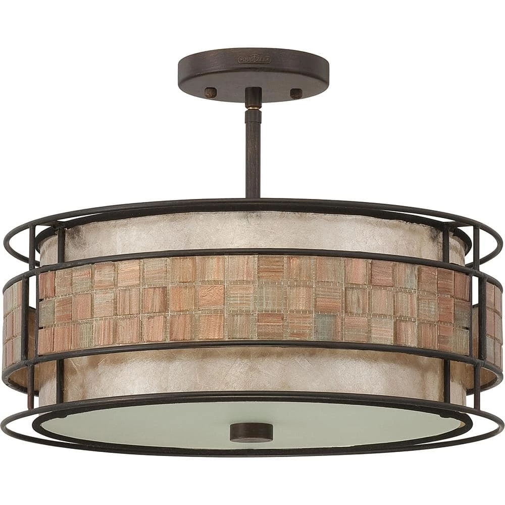 Laguna 3-Light Renaissance Copper Semi-Flush Mount by Quoizel 6 Laguna 3-Light Renaissance Copper Semi-Flush Mount by Quoizel - Image 4