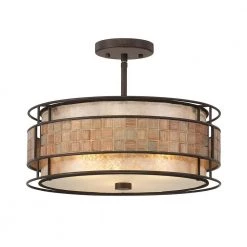Laguna 3-Light Renaissance Copper Semi-Flush Mount by Quoizel