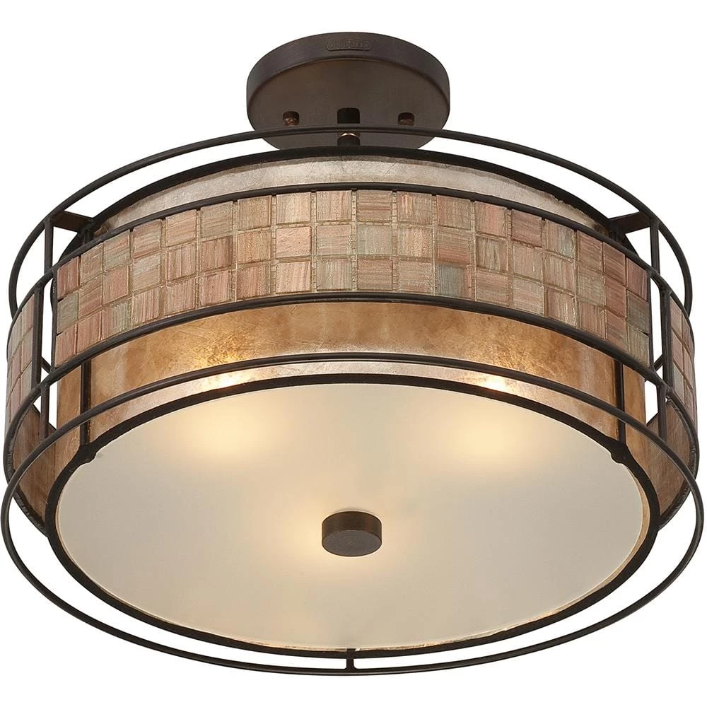 Laguna 3-Light Renaissance Copper Semi-Flush Mount by Quoizel 4 Laguna 3-Light Renaissance Copper Semi-Flush Mount by Quoizel - Image 2
