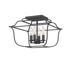 Gallery 14 in. 4-Light Royal Ebony Semi-Flush Mount by Quoizel -Quoizel Sales royal ebony quoizel flush mount lights gly1714ba 1f 1000