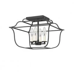 Gallery 14 in. 4-Light Royal Ebony Semi-Flush Mount by Quoizel -Quoizel Sales royal ebony quoizel flush mount lights gly1714ba c3 1000