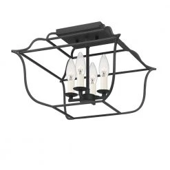 Gallery 14 in. 4-Light Royal Ebony Semi-Flush Mount by Quoizel -Quoizel Sales royal ebony quoizel flush mount lights gly1714ba e1 1000