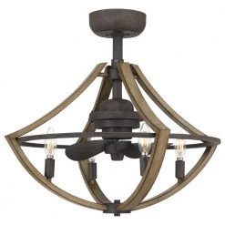 Shire 23.25 in. Rustic Black Ceiling Fan with Light by Quoizel