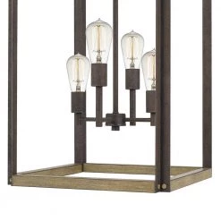 Finn 4-Light Rustic Black Pendant by Quoizel -Quoizel Sales rustic black quoizel chandeliers fnn5216rk 1f 1000