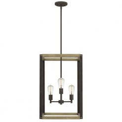 Finn 4-Light Rustic Black Pendant by Quoizel -Quoizel Sales rustic black quoizel chandeliers fnn5216rk 4f 1000