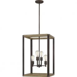 Finn 4-Light Rustic Black Pendant by Quoizel