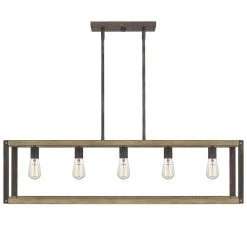 Finn 5-Light Rustic Black Linear Chandelier by Quoizel -Quoizel Sales rustic black quoizel chandeliers fnn542rk 4f 1000