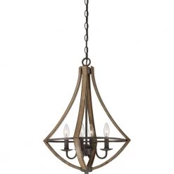 Shire 4-Light Rustic Black Pendant by Quoizel