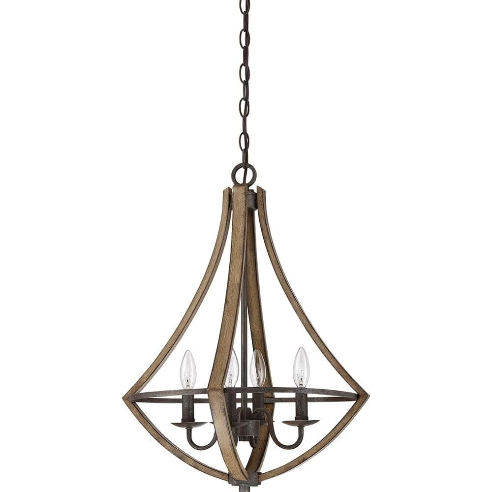 Shire 4-Light Rustic Black Pendant by Quoizel 4 Shire 4-Light Rustic Black Pendant by Quoizel - Image 2