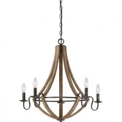 Shire 5-Light Rustic Black Bowl-Style Chandelier by Quoizel