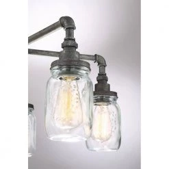 Squire 5-Light Rustic Black Chandelier by Quoizel -Quoizel Sales rustic black quoizel chandeliers sqr5005rk 1f 1000