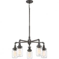Squire 5-Light Rustic Black Chandelier by Quoizel