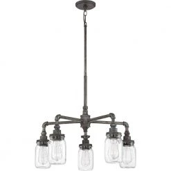 Squire 5-Light Rustic Black Chandelier by Quoizel -Quoizel Sales rustic black quoizel chandeliers sqr5005rk c3 1000