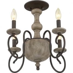Castile 4-Light Rustic Black Semi-Flush Mount by Quoizel -Quoizel Sales rustic black quoizel flush mount lights cs1718rk 4f 1000