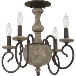 Castile 4-Light Rustic Black Semi-Flush Mount by Quoizel -Quoizel Sales rustic black quoizel flush mount lights cs1718rk c3 1000