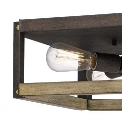 Finn 14.5 in. 4-Light Rustic Black Flush Mount by Quoizel -Quoizel Sales rustic black quoizel flush mount lights fnn1615rk 1f 1000