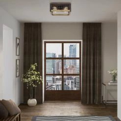 Finn 14.5 in. 4-Light Rustic Black Flush Mount by Quoizel -Quoizel Sales rustic black quoizel flush mount lights fnn1615rk 31 1000