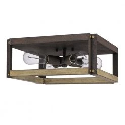 Finn 14.5 in. 4-Light Rustic Black Flush Mount by Quoizel -Quoizel Sales rustic black quoizel flush mount lights fnn1615rk c3 1000